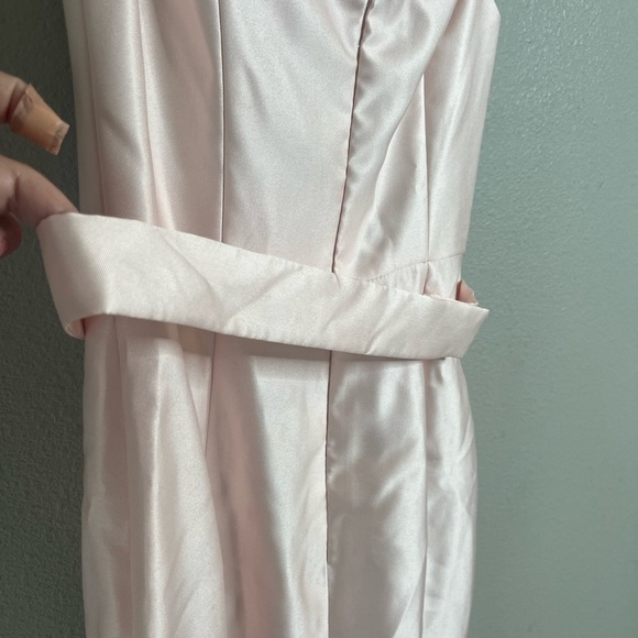 Alfred Sung D760 Off-The-Shoulder Satin Gown in Blush with Slit Size 0 NEW - Picture 12 of 14